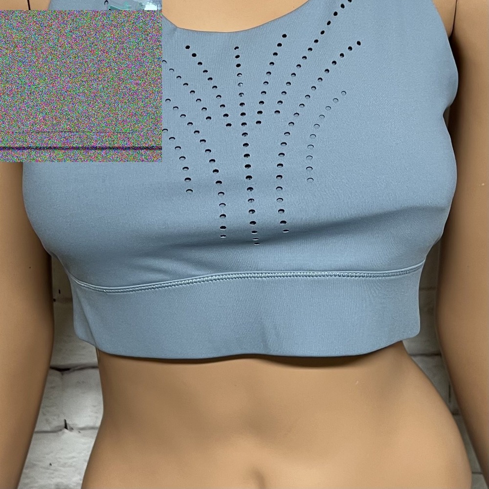 Calia Sports Bra Womens Medium Blue Gray Cutout Razorback High Impact Comfort - Picture 4 of 12